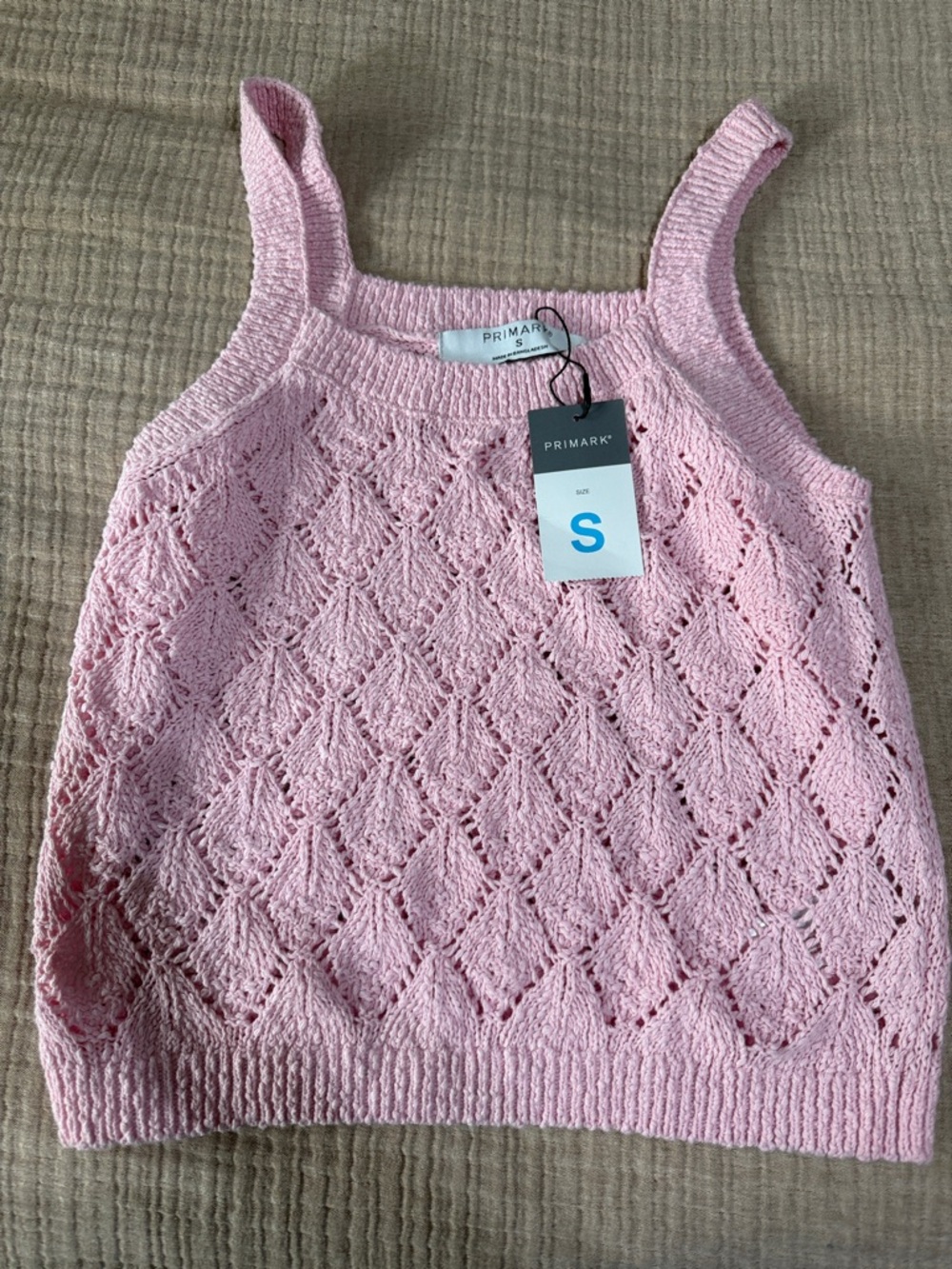 Primark Light Pink Diamond Knit Tank